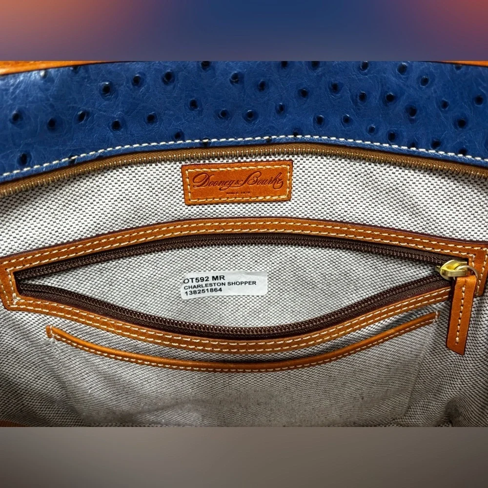 Women’s Dooney & Bourke Ostrich Charleston Shopper Bag - Picture 10 of 11